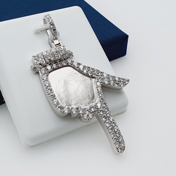 "925 Sterling Silver Plated CZ Pendant, EVBRS525 - Picture 1 of 10